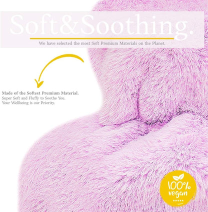 Hot Water Bottle - with Soft Premium Fleece Cover - Candy Pink, 2L - Heating Pad for Menstrual Cramps and Period Comfort - Bed Foot Warmer - Hot & Cold Compress for Back, Stomach, Neck Pain Relief