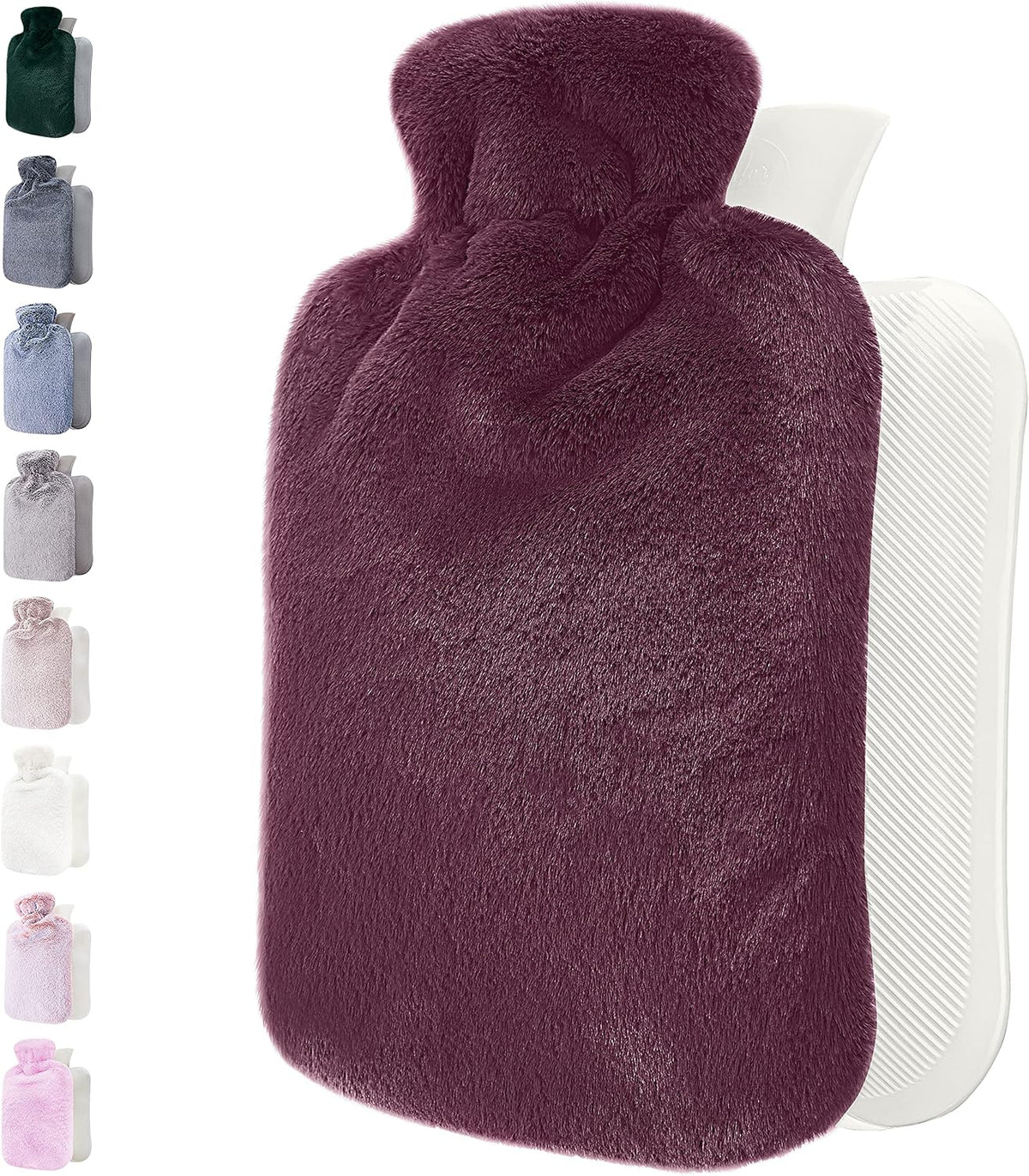 Hot Water Bottle - with Soft Premium Fleece Cover - Candy Pink, 2L - Heating Pad for Menstrual Cramps and Period Comfort - Bed Foot Warmer - Hot & Cold Compress for Back, Stomach, Neck Pain Relief