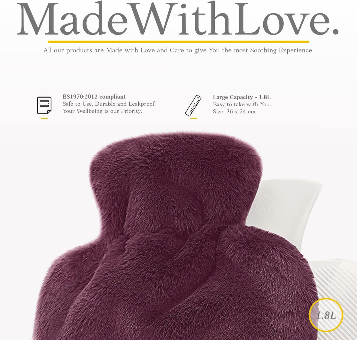 Hot Water Bottle - with Soft Premium Fleece Cover - Candy Pink, 2L - Heating Pad for Menstrual Cramps and Period Comfort - Bed Foot Warmer - Hot & Cold Compress for Back, Stomach, Neck Pain Relief