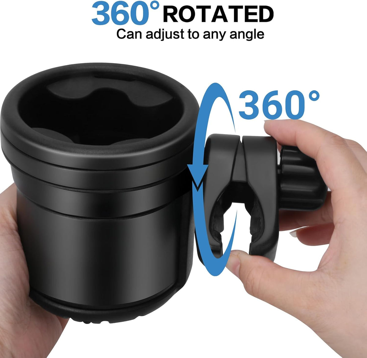 2-in-1 Stroller Cup Holder with 360° Rotating Clamp