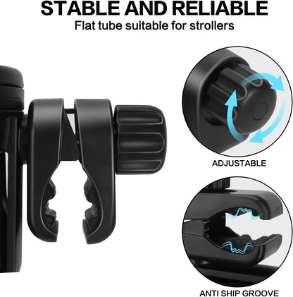 2-in-1 Stroller Cup Holder with 360° Rotating Clamp