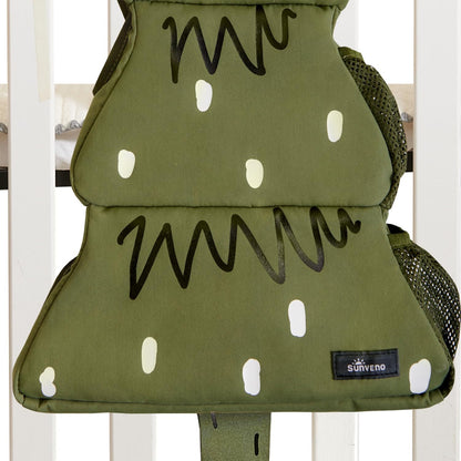 Hanging Diaper Caddy for Crib, Baby Diaper Stacker and Nursery Organizer, Cartoon Storage Bag for Changing Table, Playard, Wall, Grey Bear