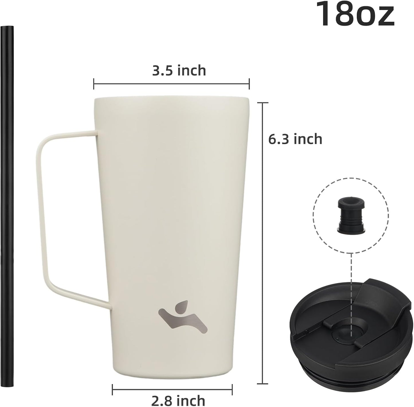 26 oz Insulated Tumbler with Handle & Straw, Stainless Steel Mug | Cherry; BPA-free, leak-proof reusable bottle for coffee, iced drinks, office, travel, outdoor use & daily hydration