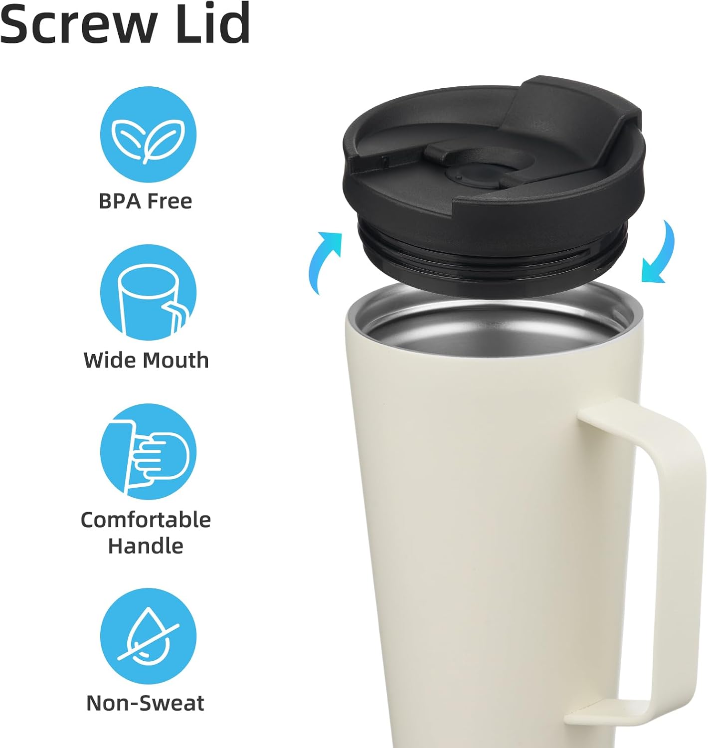26 oz Insulated Tumbler with Handle & Straw, Stainless Steel Mug | Cherry; BPA-free, leak-proof reusable bottle for coffee, iced drinks, office, travel, outdoor use & daily hydration