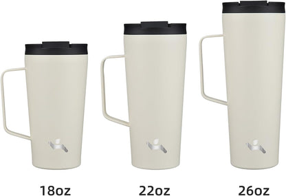 26 oz Insulated Tumbler with Handle & Straw, Stainless Steel Mug | Cherry; BPA-free, leak-proof reusable bottle for coffee, iced drinks, office, travel, outdoor use & daily hydration