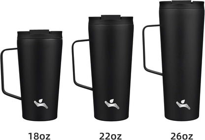 26 oz Insulated Tumbler with Handle & Straw, Stainless Steel Mug | Cherry; BPA-free, leak-proof reusable bottle for coffee, iced drinks, office, travel, outdoor use & daily hydration