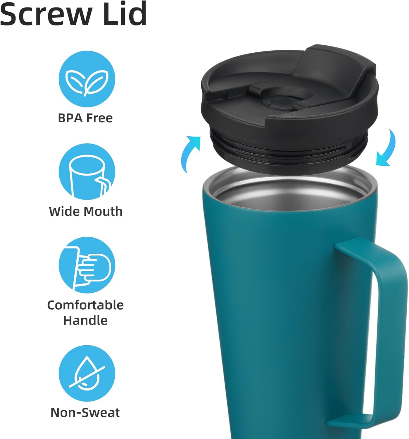 26 oz Insulated Tumbler with Handle & Straw, Stainless Steel Mug | Cherry; BPA-free, leak-proof reusable bottle for coffee, iced drinks, office, travel, outdoor use & daily hydration
