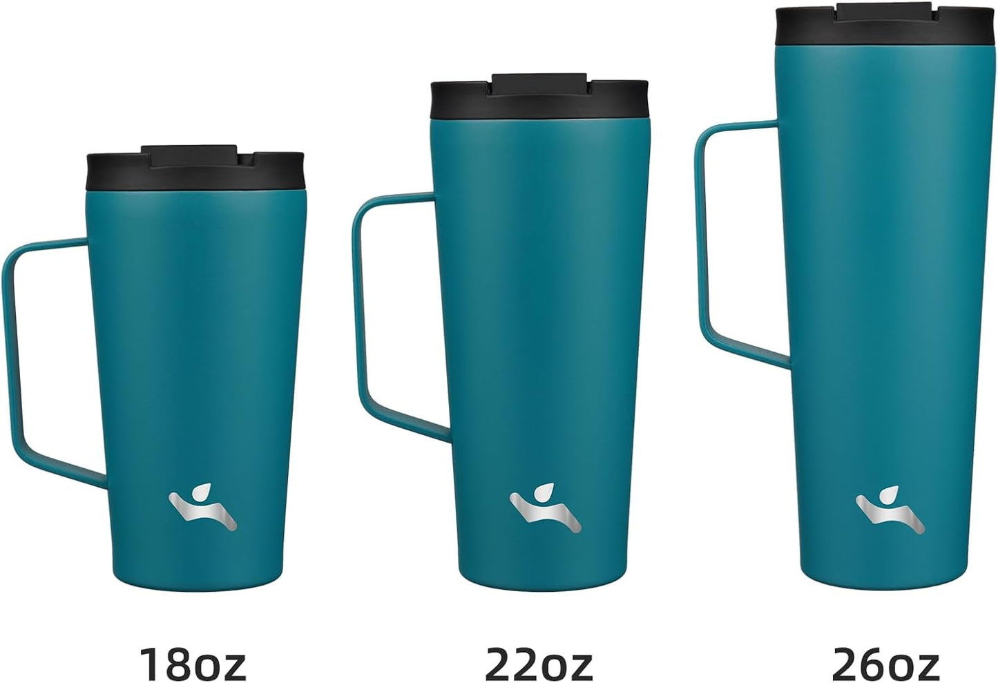 26 oz Insulated Tumbler with Handle & Straw, Stainless Steel Mug | Cherry; BPA-free, leak-proof reusable bottle for coffee, iced drinks, office, travel, outdoor use & daily hydration