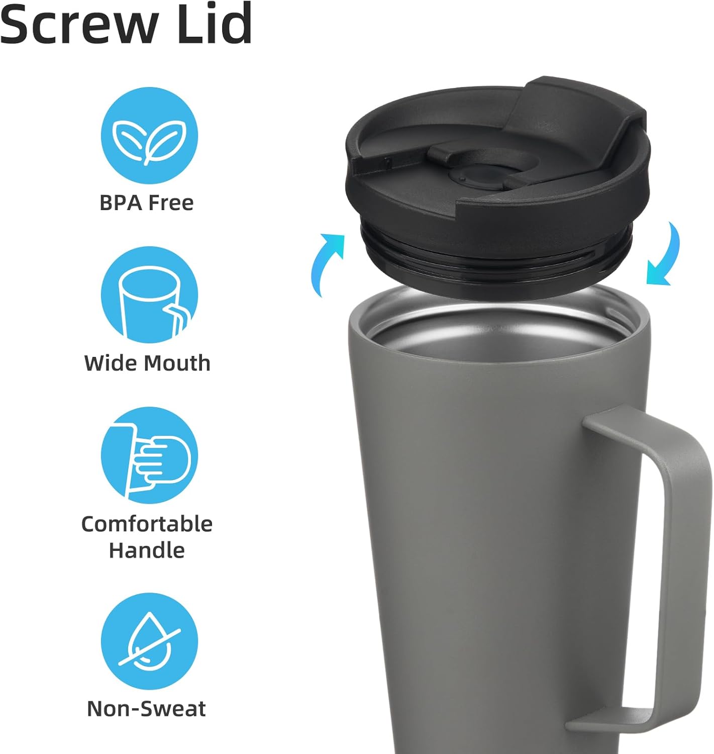 26 oz Insulated Tumbler with Handle & Straw, Stainless Steel Mug | Cherry; BPA-free, leak-proof reusable bottle for coffee, iced drinks, office, travel, outdoor use & daily hydration