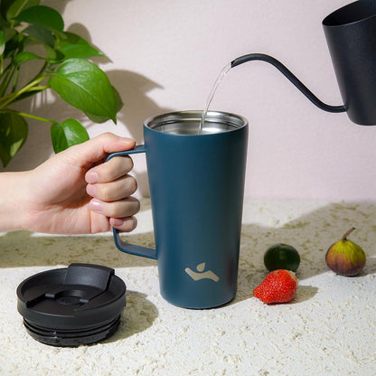 26 oz Insulated Tumbler with Handle & Straw, Stainless Steel Mug | Cherry; BPA-free, leak-proof reusable bottle for coffee, iced drinks, office, travel, outdoor use & daily hydration