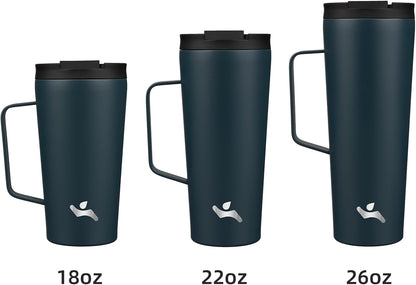 26 oz Insulated Tumbler with Handle & Straw, Stainless Steel Mug | Cherry; BPA-free, leak-proof reusable bottle for coffee, iced drinks, office, travel, outdoor use & daily hydration