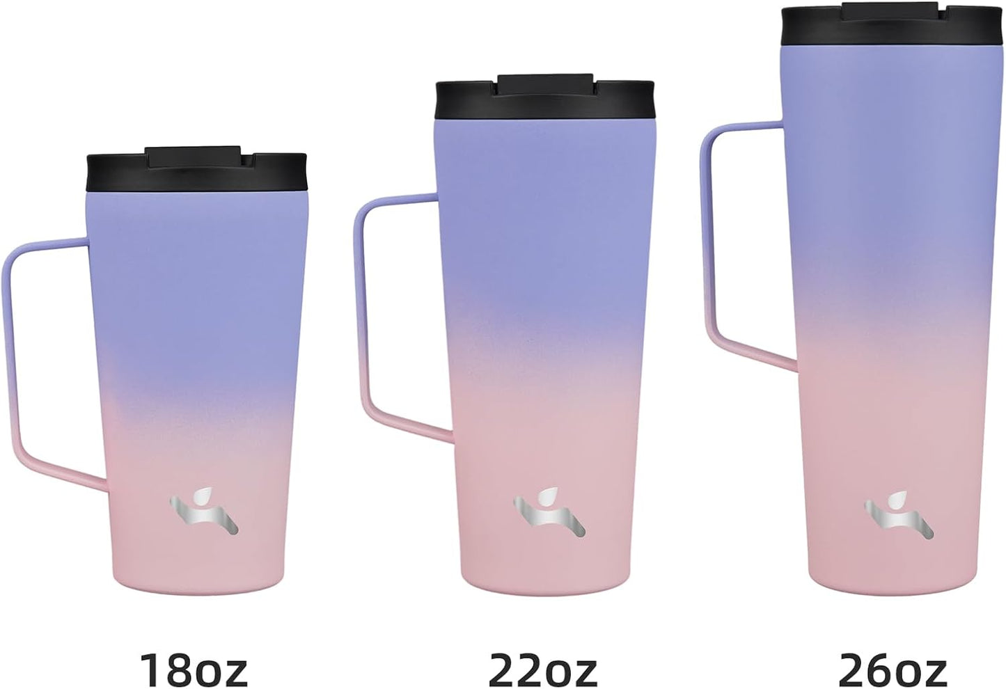 26 oz Insulated Tumbler with Handle & Straw, Stainless Steel Mug | Cherry; BPA-free, leak-proof reusable bottle for coffee, iced drinks, office, travel, outdoor use & daily hydration