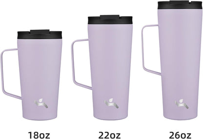 26 oz Insulated Tumbler with Handle & Straw, Stainless Steel Mug | Cherry; BPA-free, leak-proof reusable bottle for coffee, iced drinks, office, travel, outdoor use & daily hydration