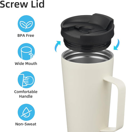 26 oz Insulated Tumbler with Handle & Straw, Stainless Steel Mug | Cherry; BPA-free, leak-proof reusable bottle for coffee, iced drinks, office, travel, outdoor use & daily hydration