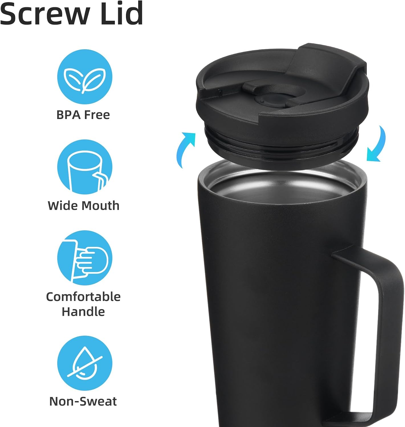 26 oz Insulated Tumbler with Handle & Straw, Stainless Steel Mug | Cherry; BPA-free, leak-proof reusable bottle for coffee, iced drinks, office, travel, outdoor use & daily hydration