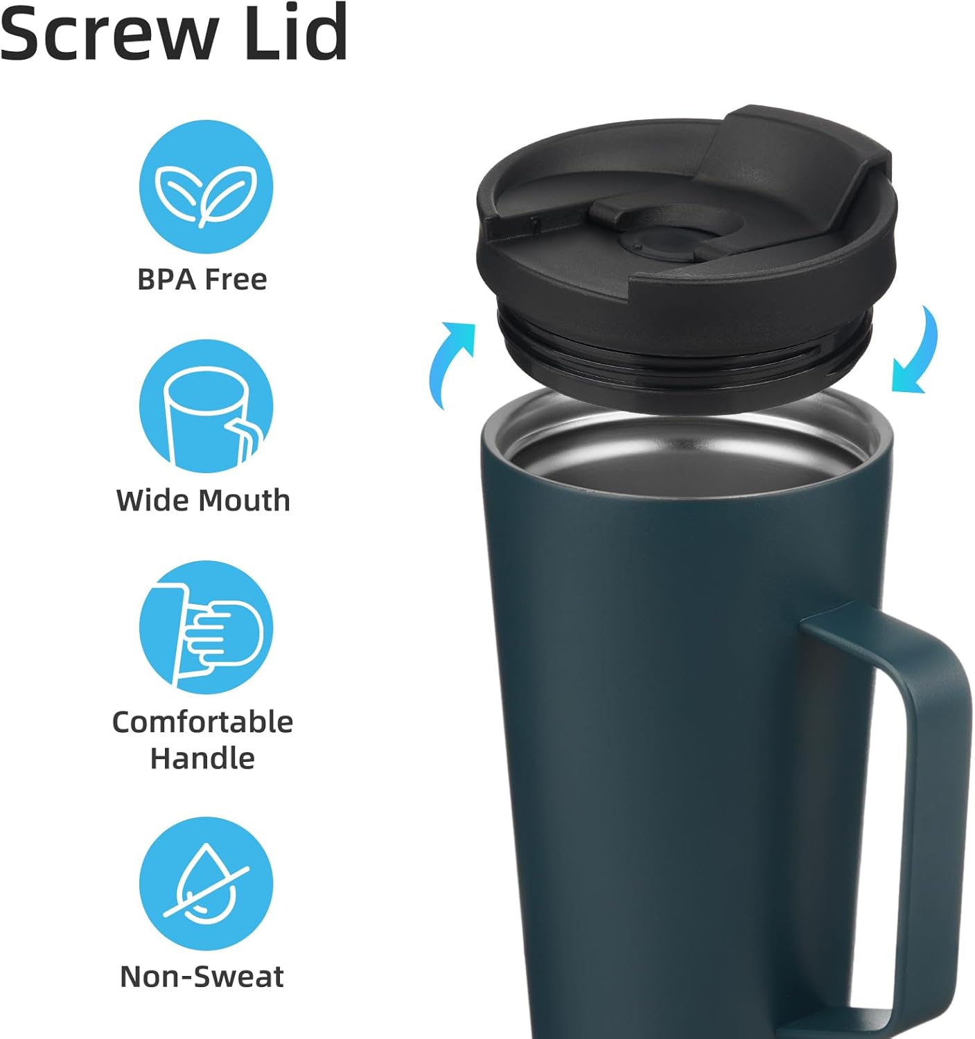 26 oz Insulated Tumbler with Handle & Straw, Stainless Steel Mug | Cherry; BPA-free, leak-proof reusable bottle for coffee, iced drinks, office, travel, outdoor use & daily hydration
