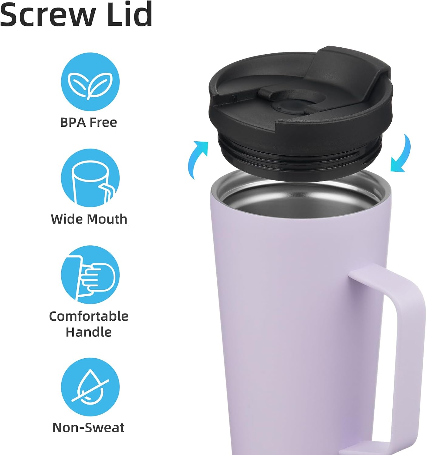 26 oz Insulated Tumbler with Handle & Straw, Stainless Steel Mug | Cherry; BPA-free, leak-proof reusable bottle for coffee, iced drinks, office, travel, outdoor use & daily hydration