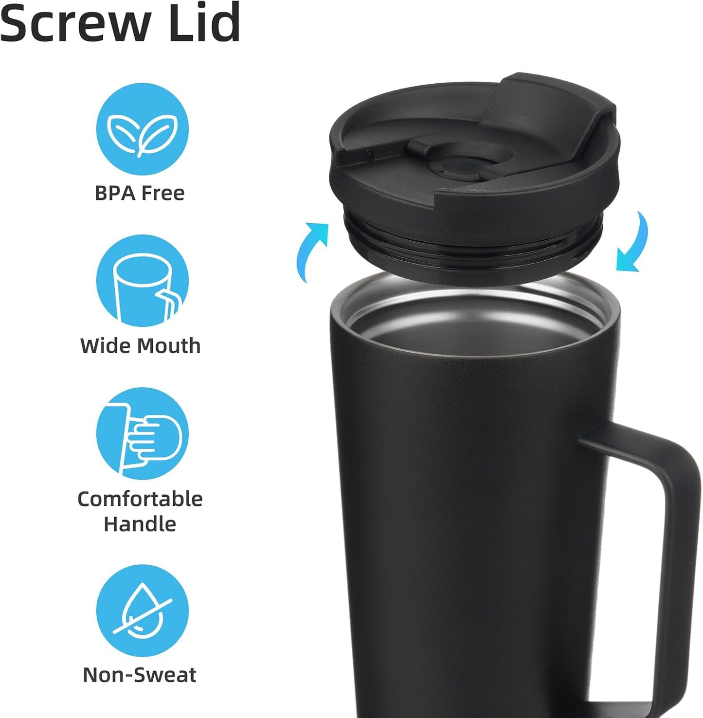 26 oz Insulated Tumbler with Handle & Straw, Stainless Steel Mug | Cherry; BPA-free, leak-proof reusable bottle for coffee, iced drinks, office, travel, outdoor use & daily hydration