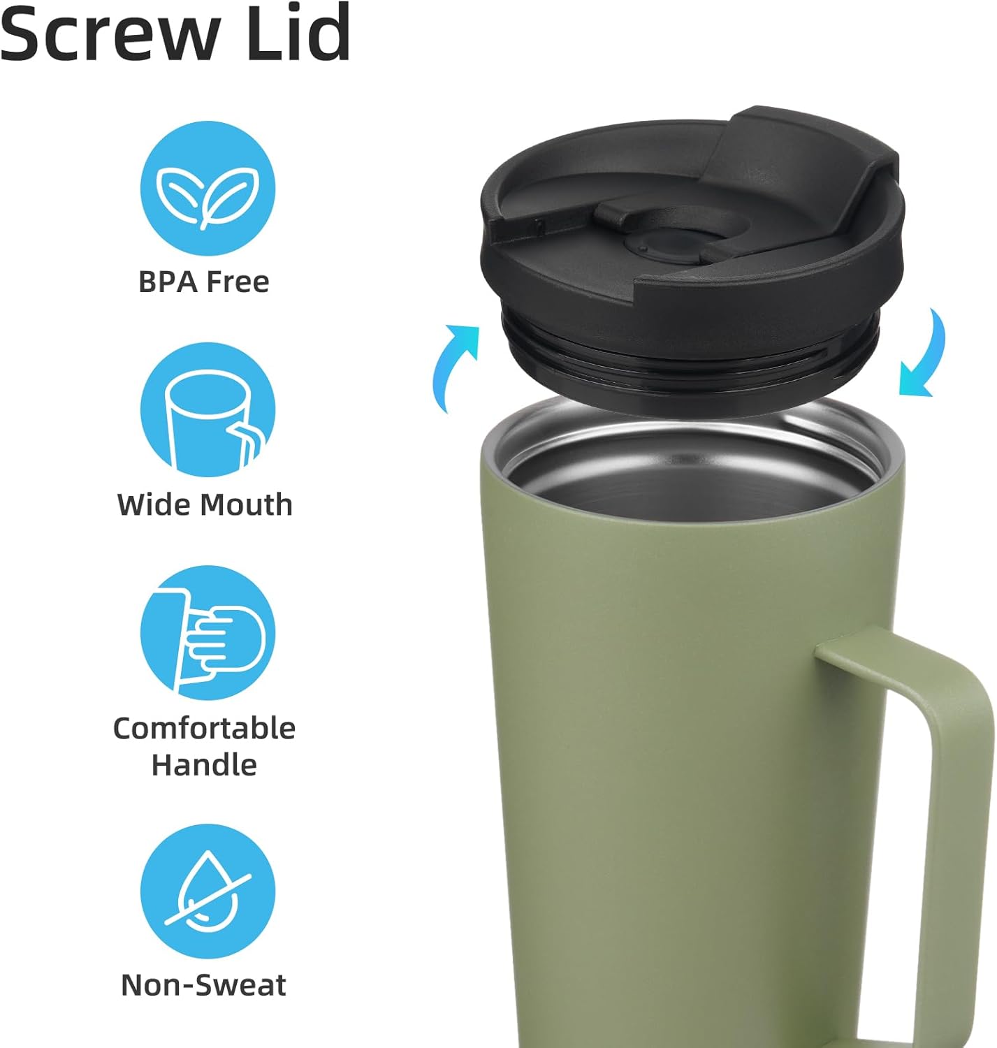 26 oz Insulated Tumbler with Handle & Straw, Stainless Steel Mug | Cherry; BPA-free, leak-proof reusable bottle for coffee, iced drinks, office, travel, outdoor use & daily hydration
