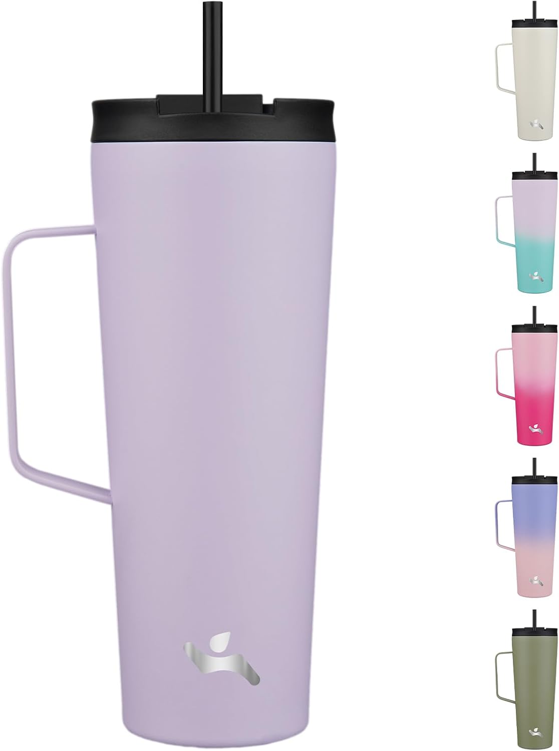 26 oz Insulated Tumbler with Handle & Straw, Stainless Steel Mug | Cherry; BPA-free, leak-proof reusable bottle for coffee, iced drinks, office, travel, outdoor use & daily hydration