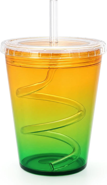 Tumbler with Lid and Straw 24 oz, double walled Iced Coffee Cup | Reusable, Ideal for Cold Drinks, Smoothie, Tea, Office Daily Use, Fit in Cupholder, BPA Free
