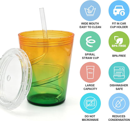 Tumbler with Lid and Straw 24 oz, double walled Iced Coffee Cup | Reusable, Ideal for Cold Drinks, Smoothie, Tea, Office Daily Use, Fit in Cupholder, BPA Free