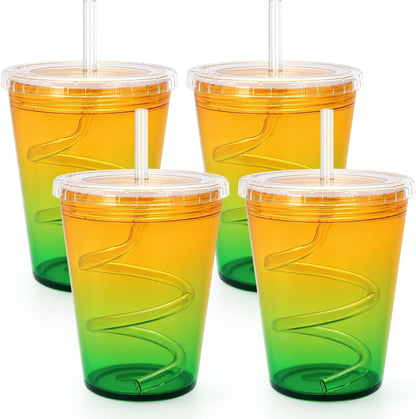 Tumbler with Lid and Straw 24 oz, double walled Iced Coffee Cup | Reusable, Ideal for Cold Drinks, Smoothie, Tea, Office Daily Use, Fit in Cupholder, BPA Free