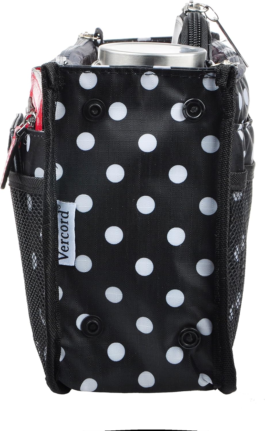 Updated Purse Handbag Organizer Insert Liner Bag in Bag 13 Pockets Beige Dot Small