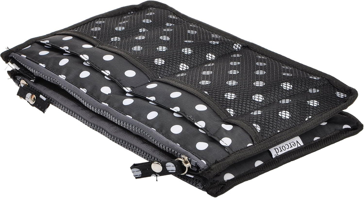 Updated Purse Handbag Organizer Insert Liner Bag in Bag 13 Pockets Beige Dot Small