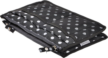 Updated Purse Handbag Organizer Insert Liner Bag in Bag 13 Pockets Beige Dot Small