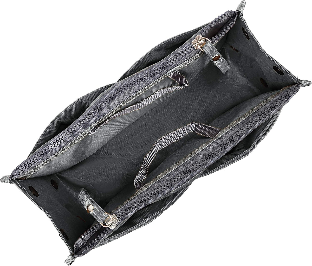Updated Purse Handbag Organizer Insert Liner Bag in Bag 13 Pockets Beige Dot Small