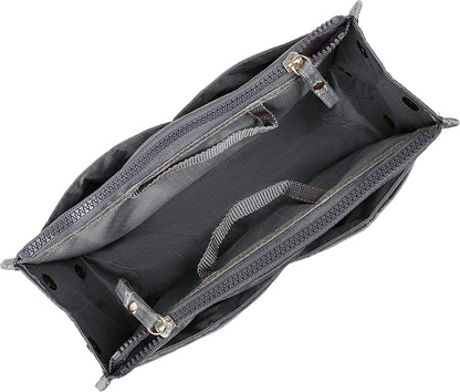 Updated Purse Handbag Organizer Insert Liner Bag in Bag 13 Pockets Beige Dot Small