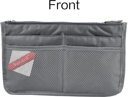 Updated Purse Handbag Organizer Insert Liner Bag in Bag 13 Pockets Beige Dot Small