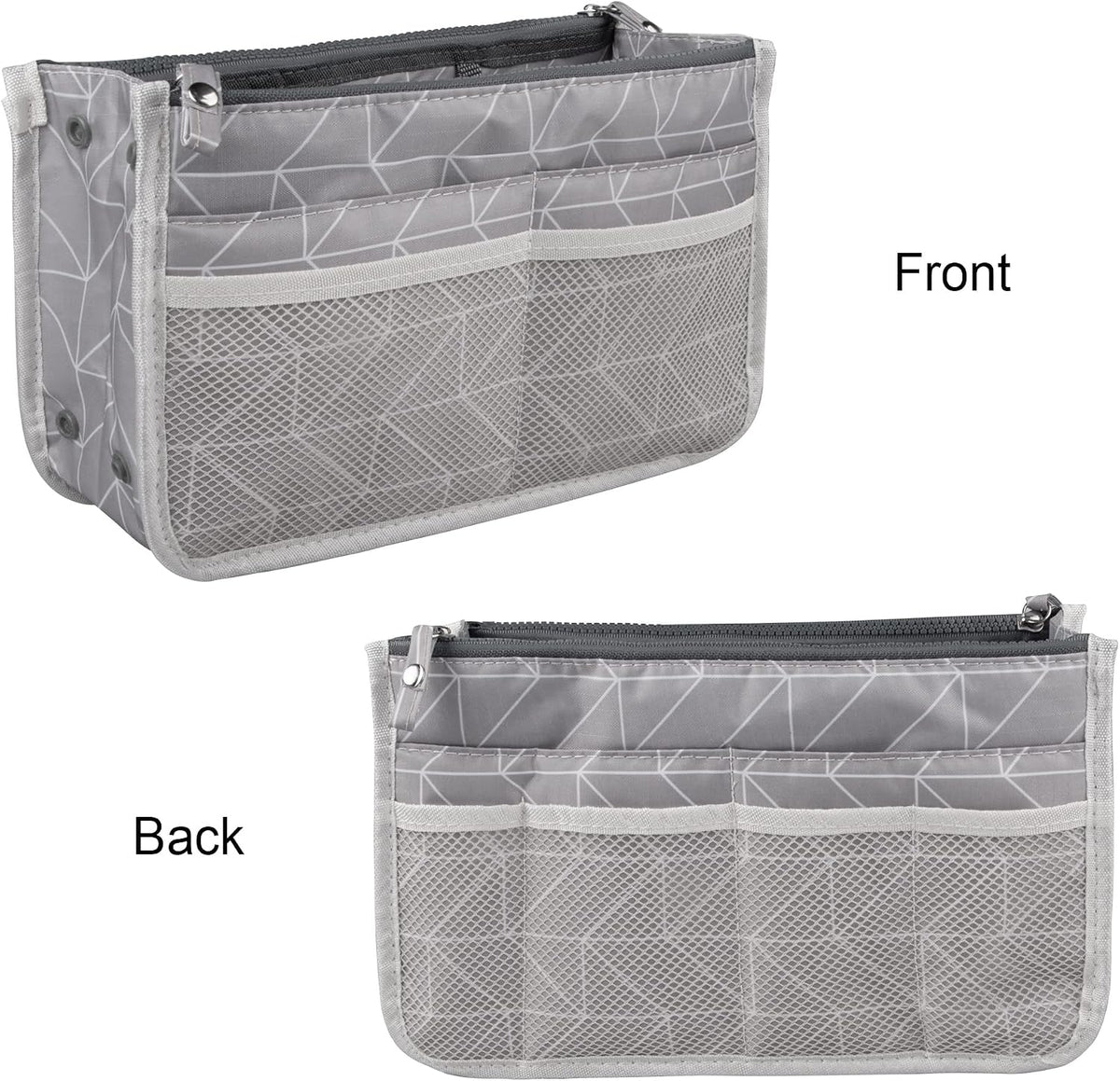 Updated Purse Handbag Organizer Insert Liner Bag in Bag 13 Pockets Beige Dot Small