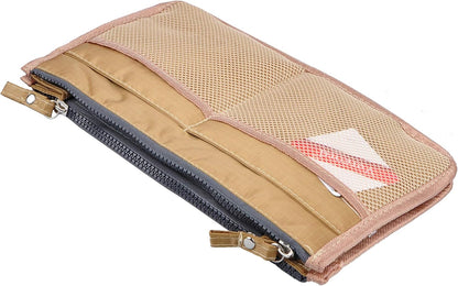 Updated Purse Handbag Organizer Insert Liner Bag in Bag 13 Pockets Beige Dot Small