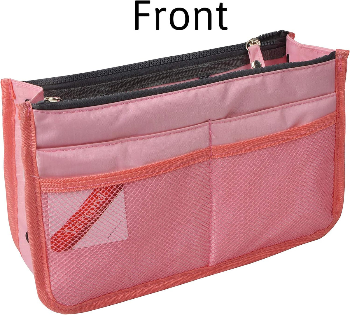 Updated Purse Handbag Organizer Insert Liner Bag in Bag 13 Pockets Beige Dot Small