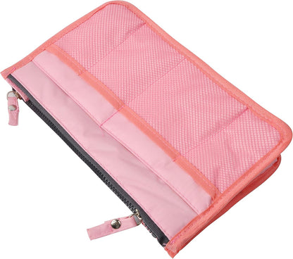 Updated Purse Handbag Organizer Insert Liner Bag in Bag 13 Pockets Beige Dot Small