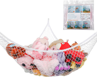 Toy Hammock for Stuffed Animals, Stuffed Animal Hammock Net Jumbo Plush Toy Storage Cornet Net 70" Wall Sling Large Teddy Bear Storage Organizer Black