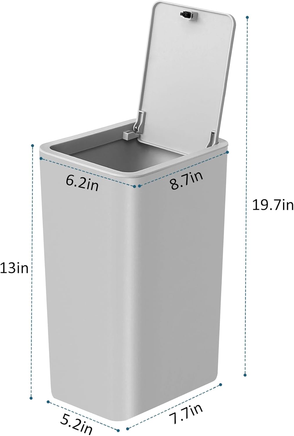 Bathroom Trash Can with Lid, 10 Liter/ 2.6 Gallon Slim Garbage Can, Small Trash Bin Waste Basket with Pop-Up Lid for Kitchen, Bedroom, Living Room, Office (Black)