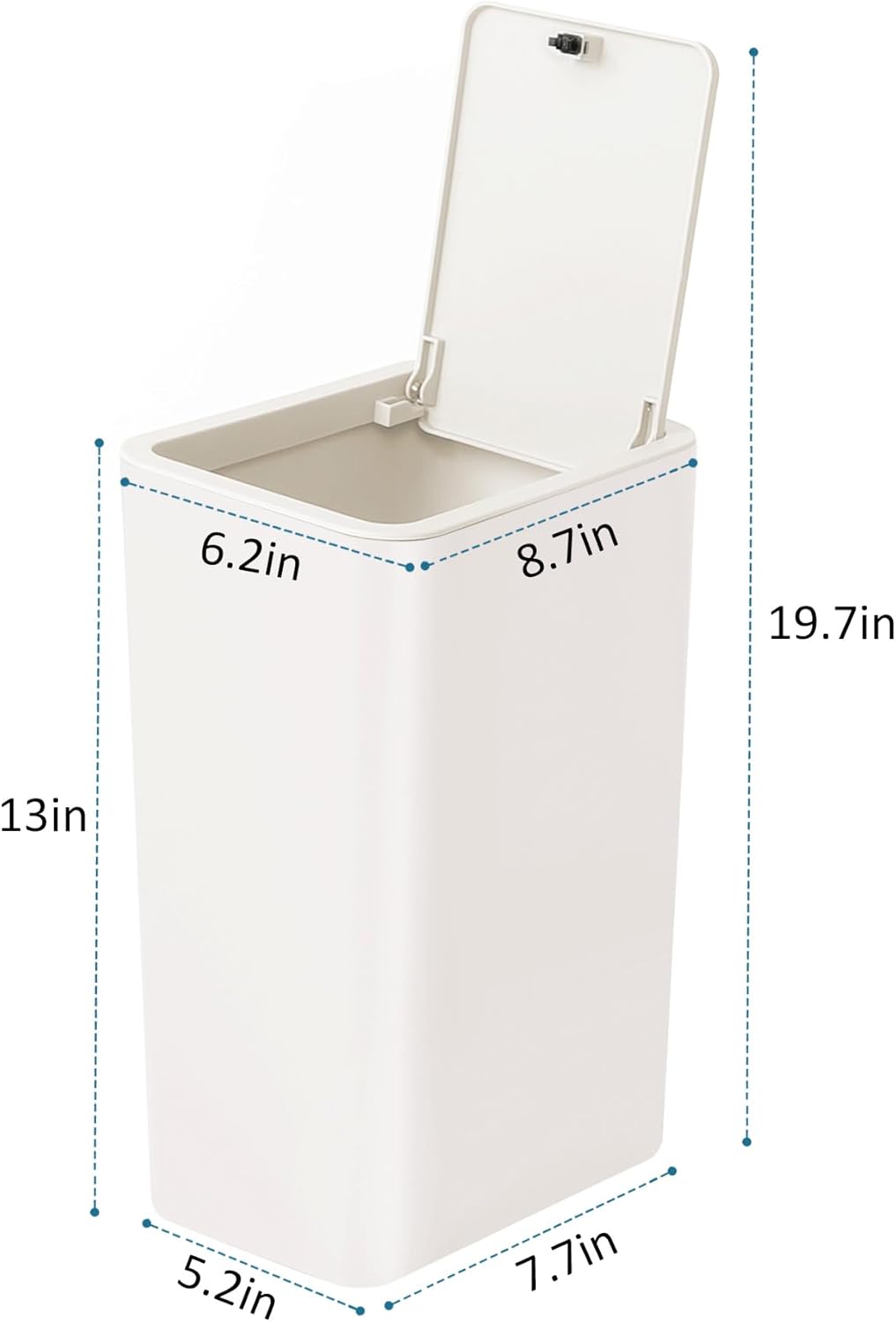 Bathroom Trash Can with Lid, 10 Liter/ 2.6 Gallon Slim Garbage Can, Small Trash Bin Waste Basket with Pop-Up Lid for Kitchen, Bedroom, Living Room, Office (Black)