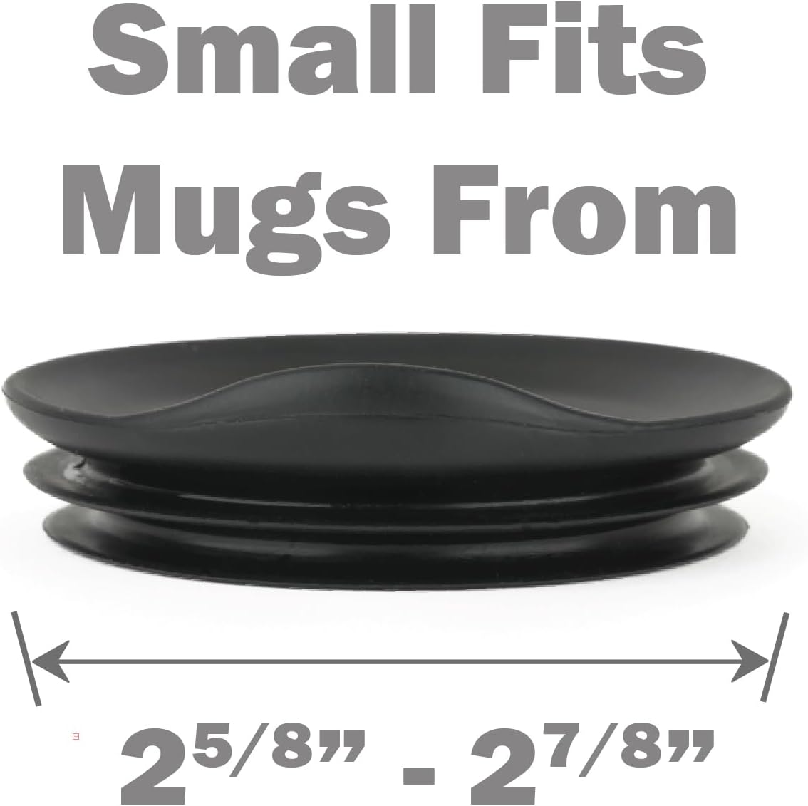 Reusable, Dishwasher-Safe Silicone Lid for Coffee Cups and Mugs | Take Your Favorite Cup/Mug/Tumbler To-Go - This Lid fits drinkware with 3” to 3¼” Inside Diameter - Medium Size, Black