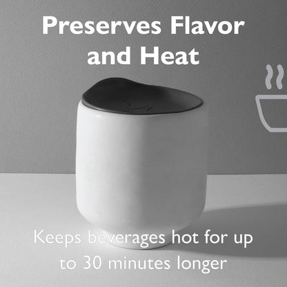 Reusable, Dishwasher-Safe Silicone Lid for Coffee Cups and Mugs | Take Your Favorite Cup/Mug/Tumbler To-Go - This Lid fits drinkware with 3” to 3¼” Inside Diameter - Medium Size, Black