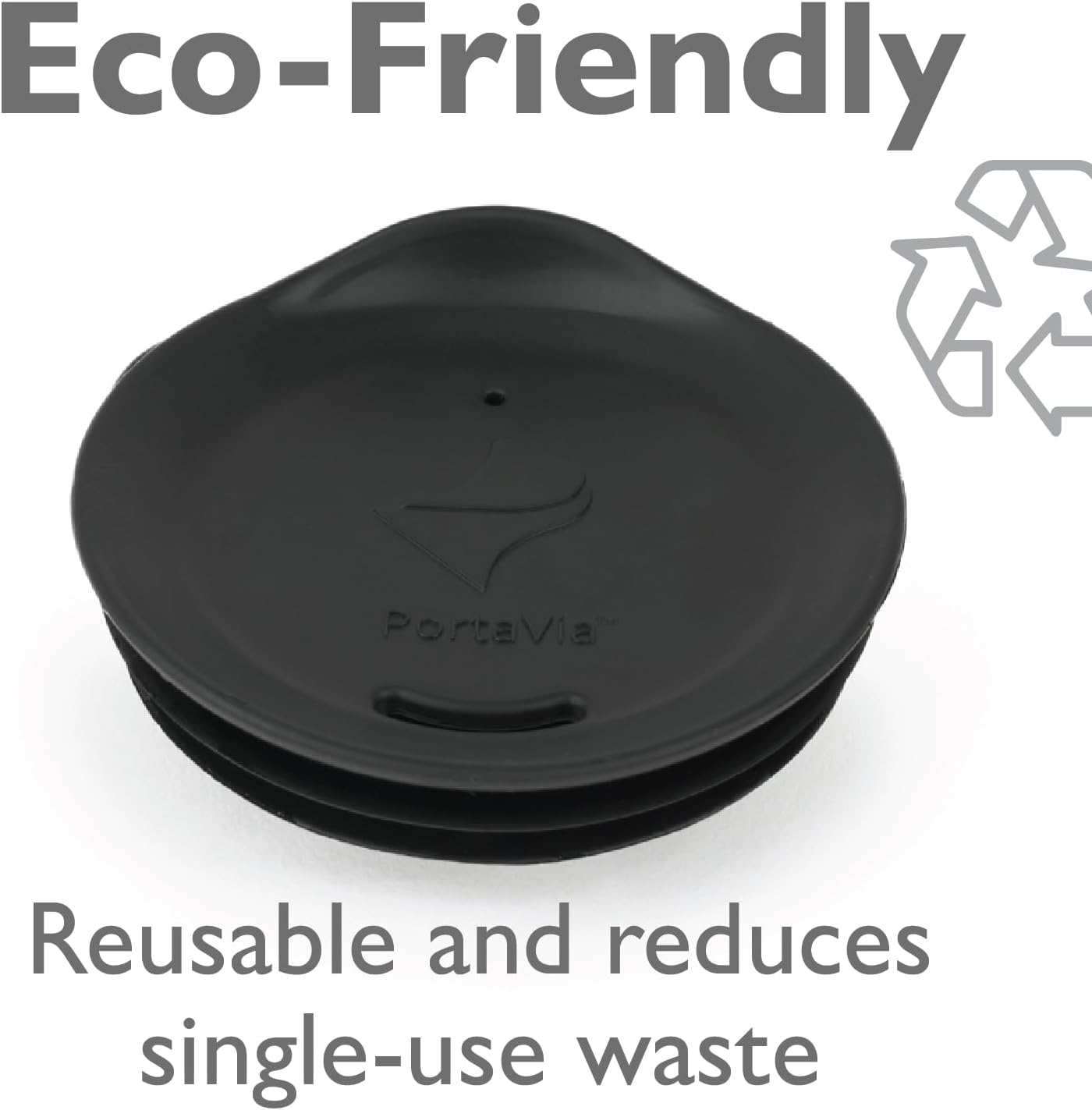 Reusable, Dishwasher-Safe Silicone Lid for Coffee Cups and Mugs | Take Your Favorite Cup/Mug/Tumbler To-Go - This Lid fits drinkware with 3” to 3¼” Inside Diameter - Medium Size, Black