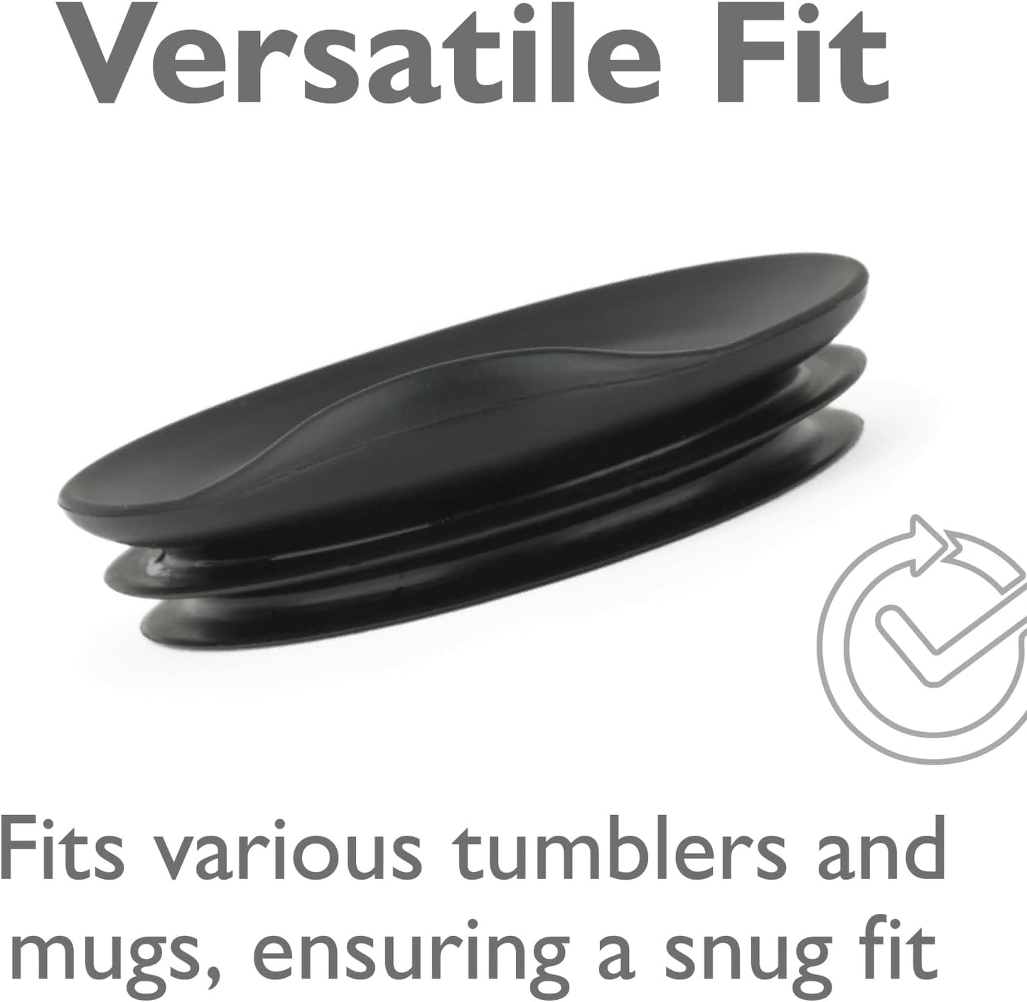 Reusable, Dishwasher-Safe Silicone Lid for Coffee Cups and Mugs | Take Your Favorite Cup/Mug/Tumbler To-Go - This Lid fits drinkware with 3” to 3¼” Inside Diameter - Medium Size, Black