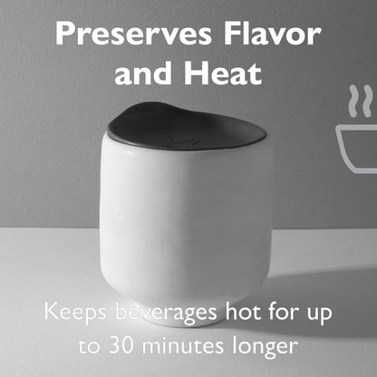 Reusable, Dishwasher-Safe Silicone Lid for Coffee Cups and Mugs | Take Your Favorite Cup/Mug/Tumbler To-Go - This Lid fits drinkware with 3” to 3¼” Inside Diameter - Medium Size, Black