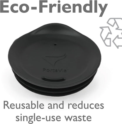 Reusable, Dishwasher-Safe Silicone Lid for Coffee Cups and Mugs | Take Your Favorite Cup/Mug/Tumbler To-Go - This Lid fits drinkware with 3” to 3¼” Inside Diameter - Medium Size, Black