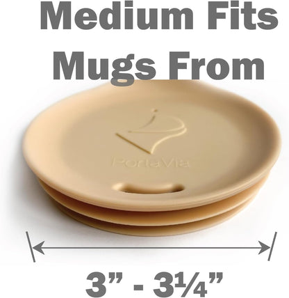 Reusable, Dishwasher-Safe Silicone Lid for Coffee Cups and Mugs | Take Your Favorite Cup/Mug/Tumbler To-Go - This Lid fits drinkware with 3” to 3¼” Inside Diameter - Medium Size, Black