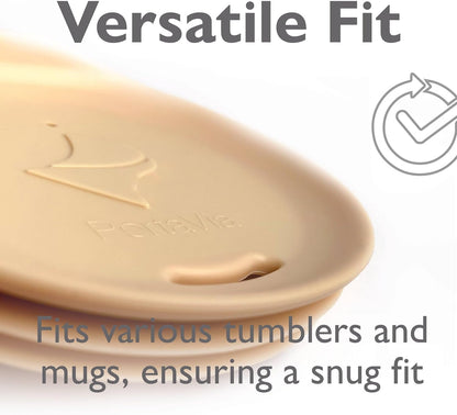 Reusable, Dishwasher-Safe Silicone Lid for Coffee Cups and Mugs | Take Your Favorite Cup/Mug/Tumbler To-Go - This Lid fits drinkware with 3” to 3¼” Inside Diameter - Medium Size, Black