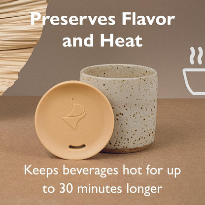 Reusable, Dishwasher-Safe Silicone Lid for Coffee Cups and Mugs | Take Your Favorite Cup/Mug/Tumbler To-Go - This Lid fits drinkware with 3” to 3¼” Inside Diameter - Medium Size, Black