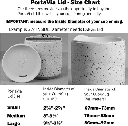 Reusable, Dishwasher-Safe Silicone Lid for Coffee Cups and Mugs | Take Your Favorite Cup/Mug/Tumbler To-Go - This Lid fits drinkware with 3” to 3¼” Inside Diameter - Medium Size, Black